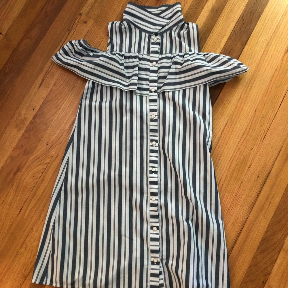 Striped Cold Shoulder Dress